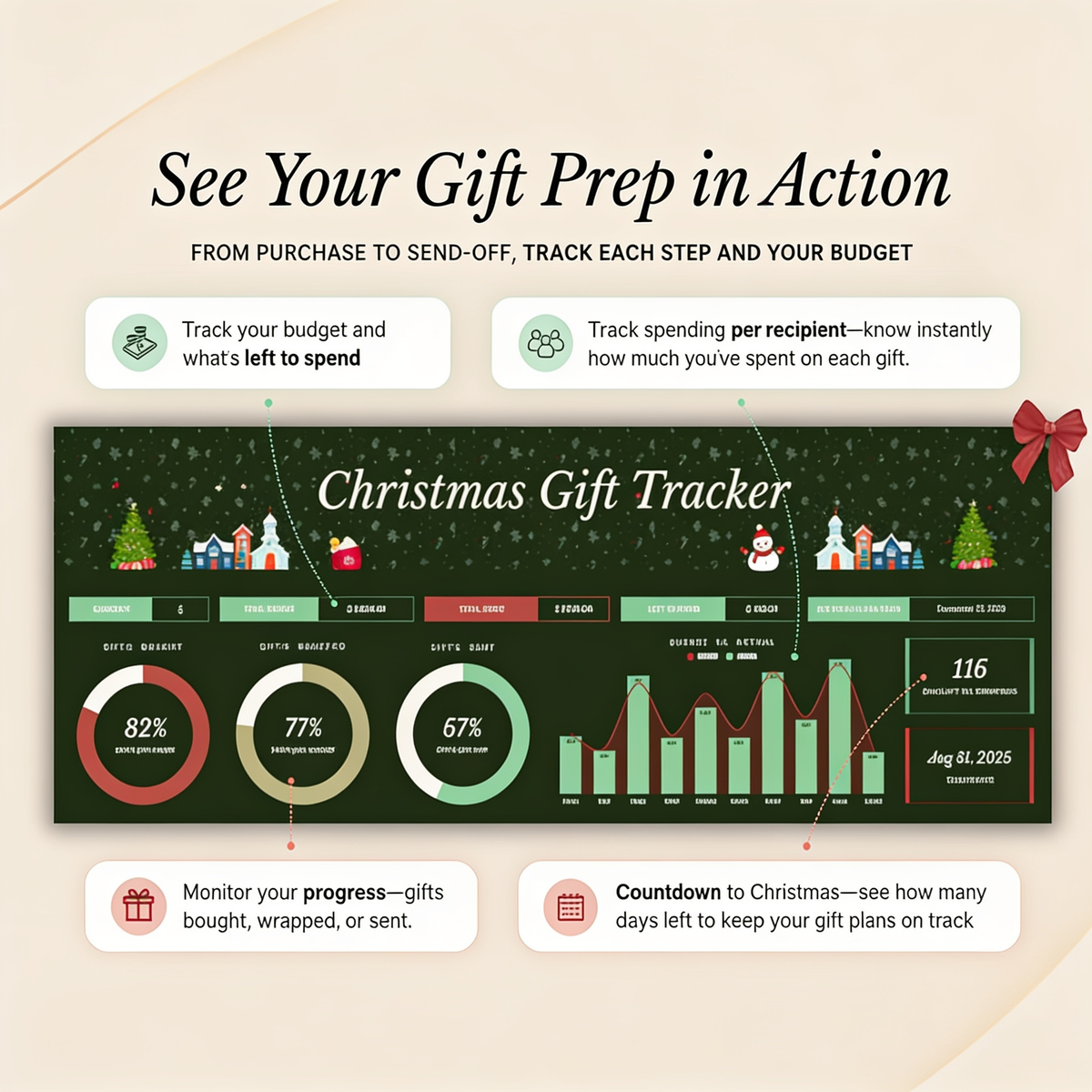 Christmas Budget Tracker Holiday Planning Spreadsheet