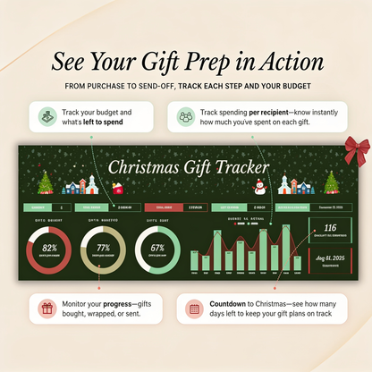 Christmas Budget Tracker Holiday Planning Spreadsheet